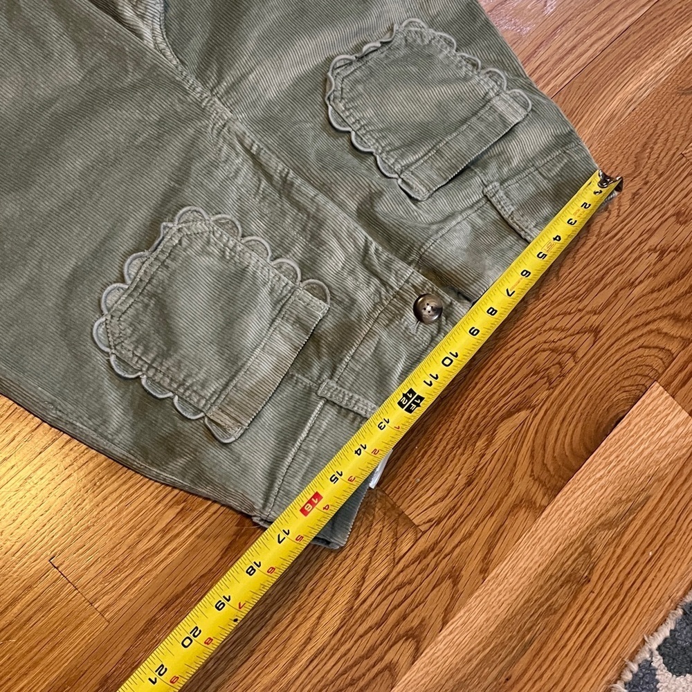 Anthropologie Colette Scallop Pocket Corduroy Crop Wide-Leg Size 31 Tall NWT - Picture 4 of 11